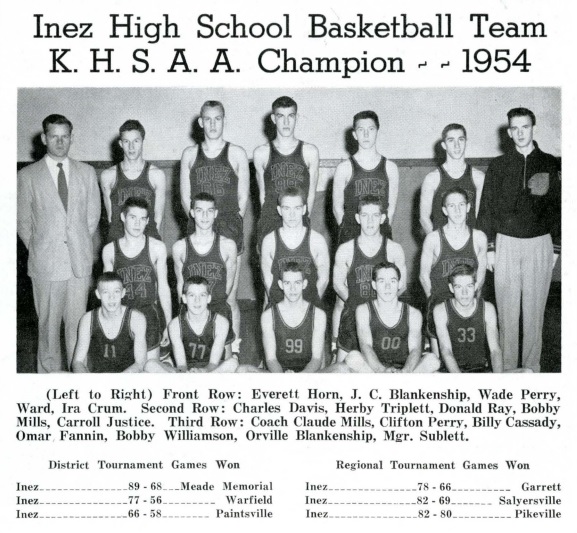 Inez Indians won state title in 1954: Squad made Eastern Kentucky proud