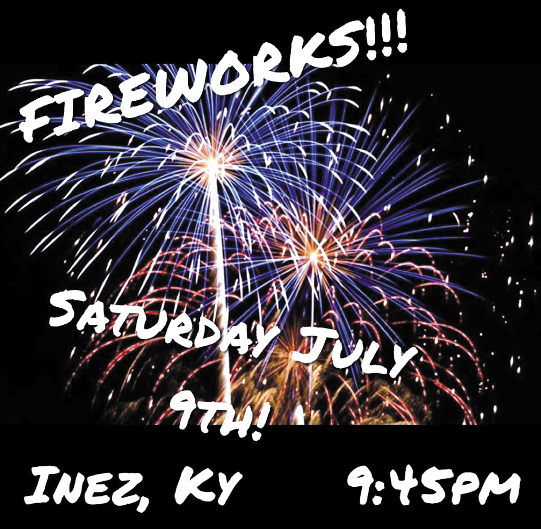 Fireworks Saturday in Inez