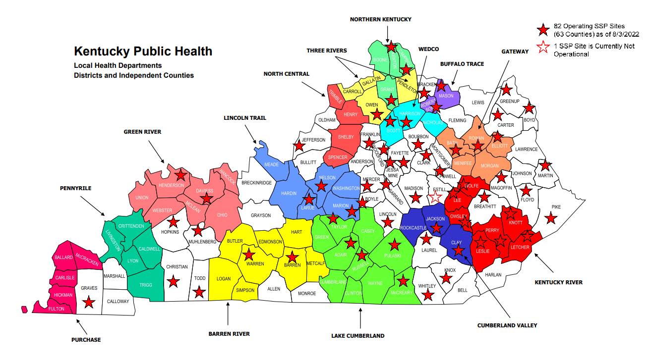 Kentucky has 82 syringe exchange programs in 63 counties