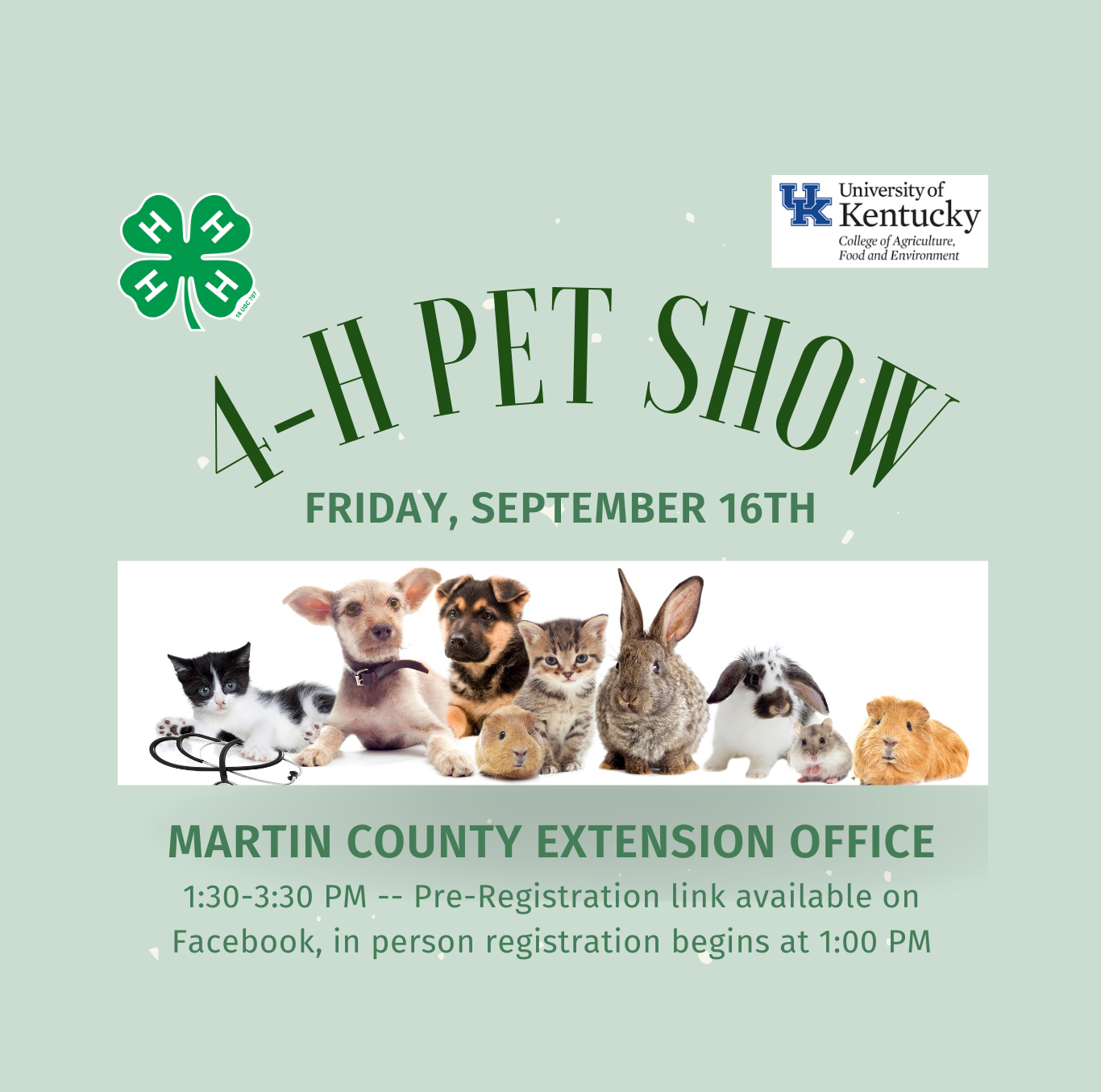 4-H Pet Show Sept. 16