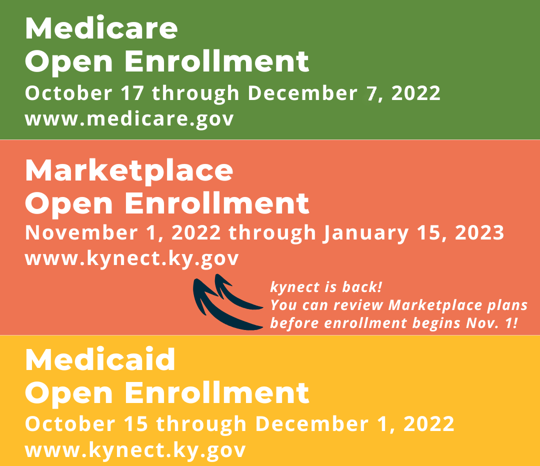 Open enrollments for Medicaid, Medicare and federally subsidized health insurance plans will be available very soon