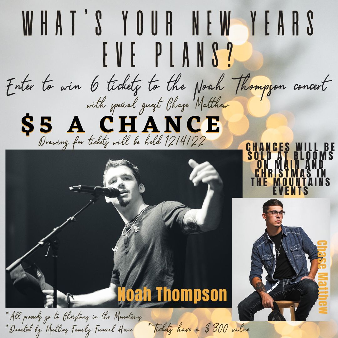 Take a chance on tickets to Noah Thompson’s concert The Mountain Citizen