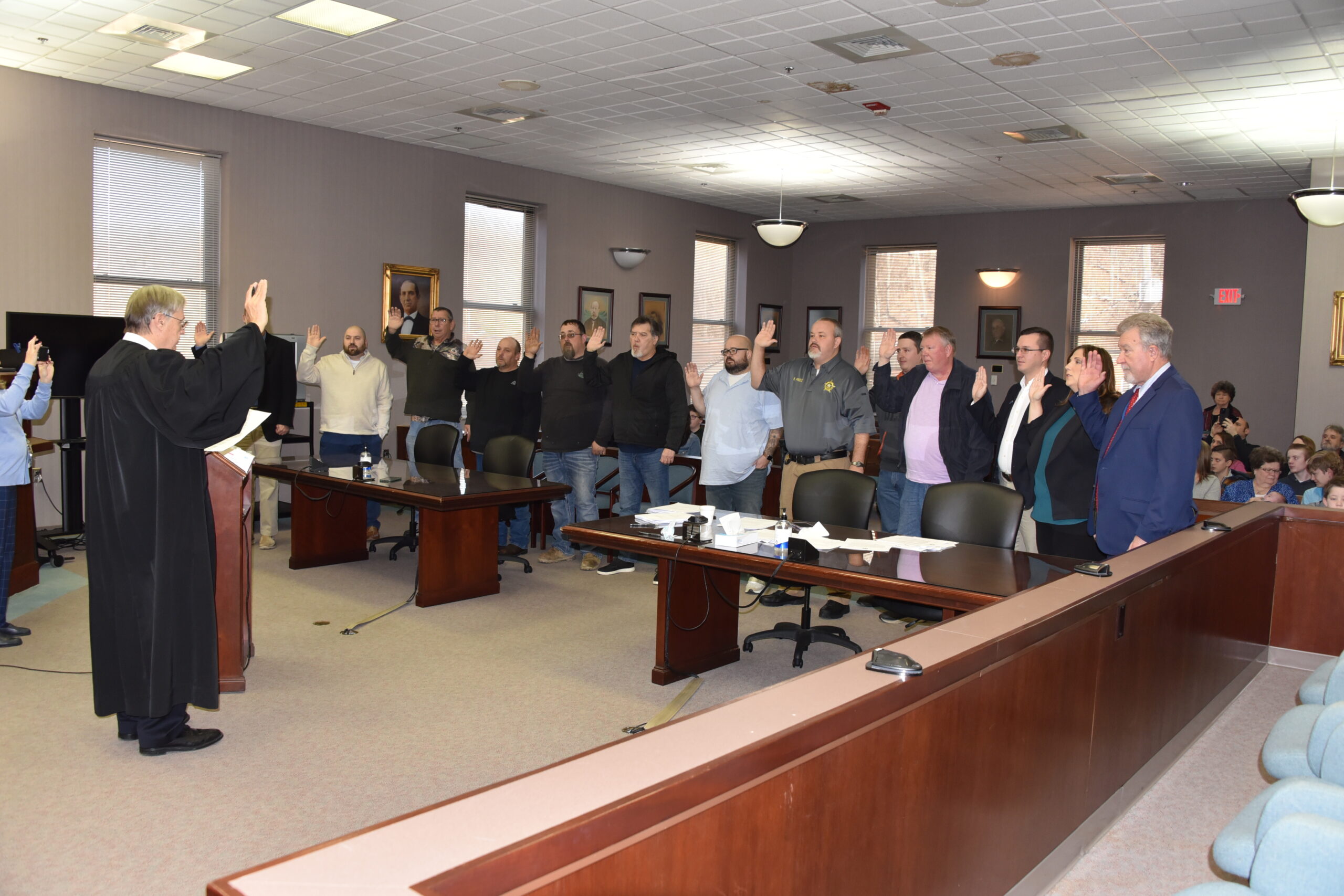 Taking the oath of office