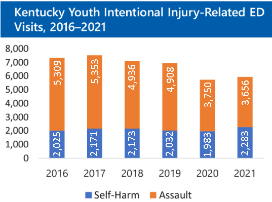 More youth received emergency care for self-harm in 2021 than in 2020, reversing decline in youths’ intentional injuries