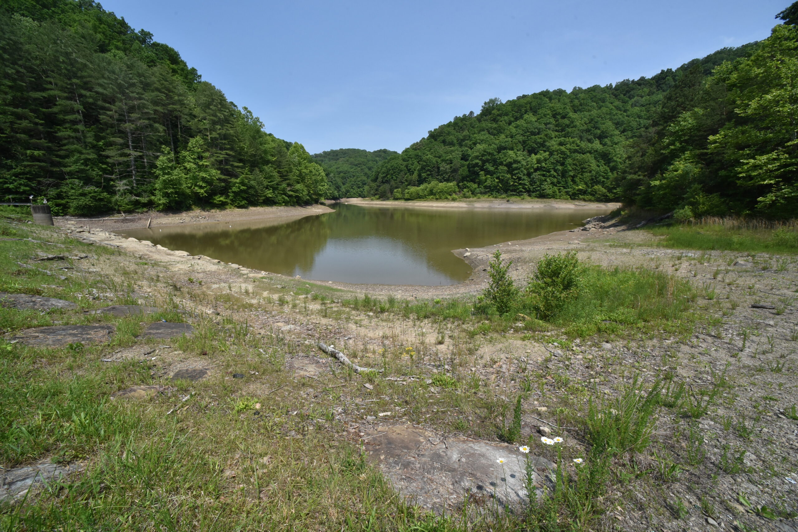 Curtis Crum Reservoir at dangerously low level