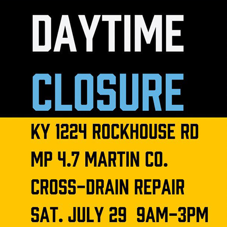 Daytime closure scheduled for Rockhouse Road in Martin County