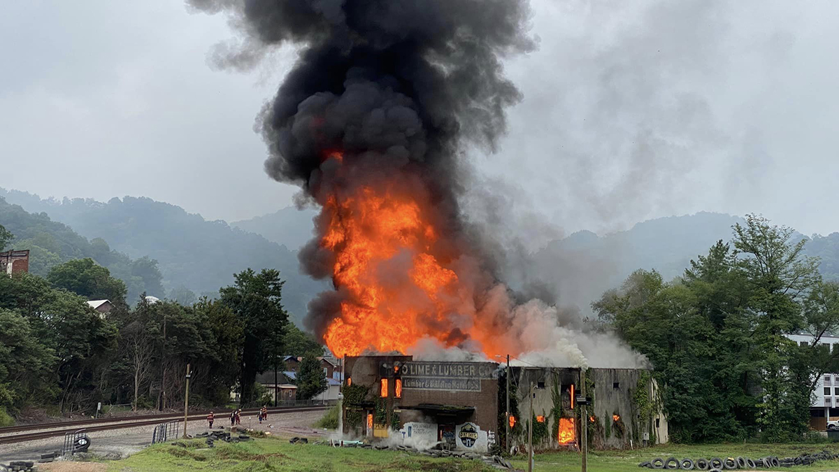 Historic building in Williamson destroyed by fire; arson suspected