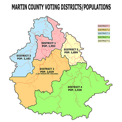 Martin County magisterial districts unchanged by reapportionment