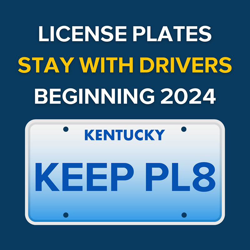 Major changes in 2024: Kentucky vehicle license plate stays with seller