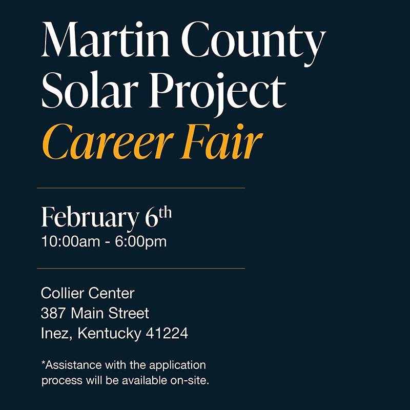 Martin County Solar Project to host second career fair Feb. 6 at Collier Center in Inez