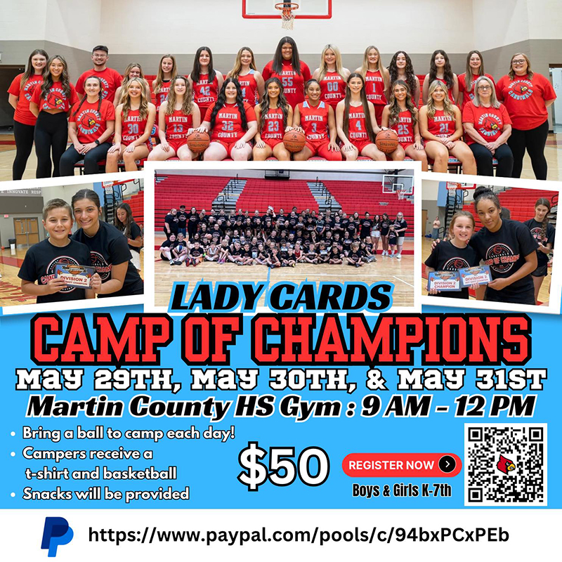 Lady Cards Camp of Champions starts May 29