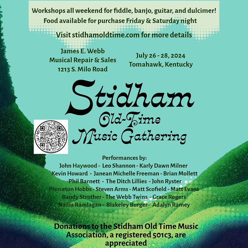 Stidham Old-Time Music Gathering set for July 26-28 in Tomahawk