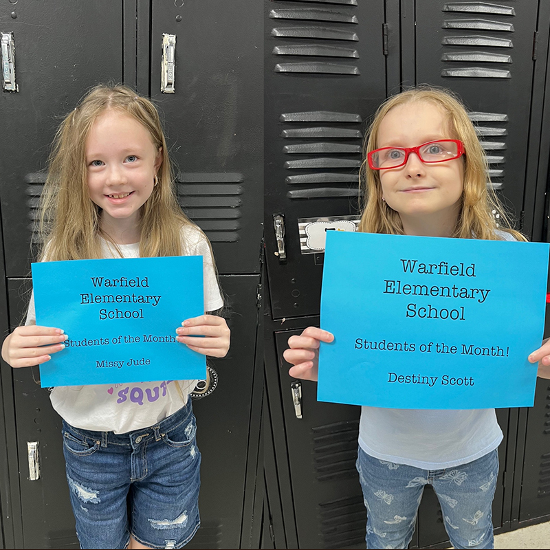 Warfield Elementary names Students of the Month