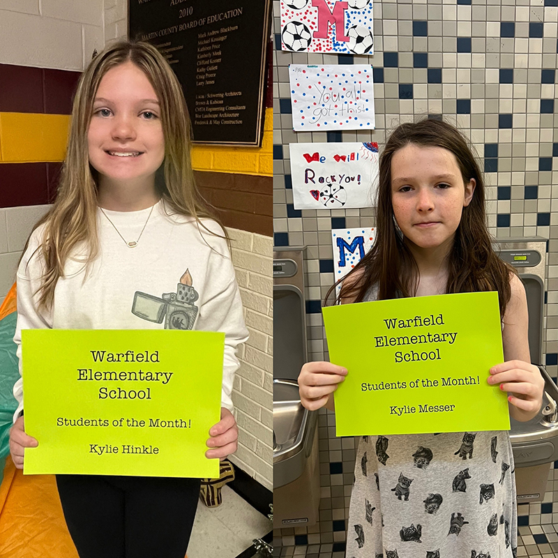 Warfield Elementary announces Students of the Month