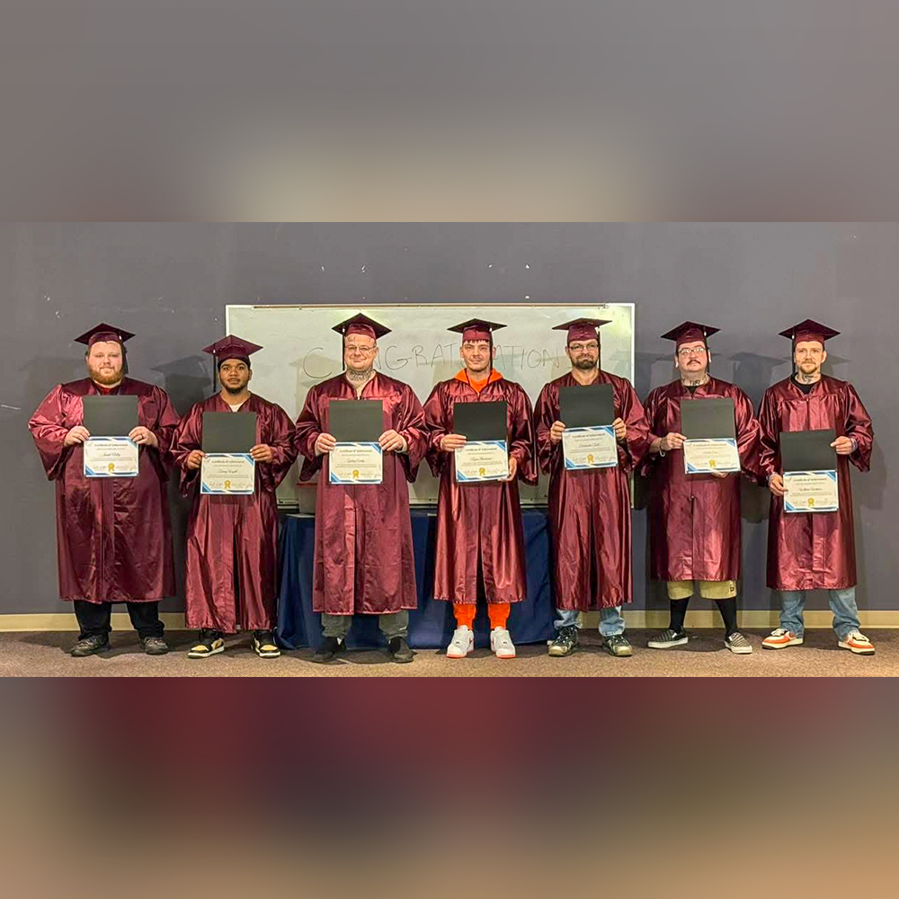 Seven men celebrate life-changing GED achievement at ARC’s Crown Recovery Center