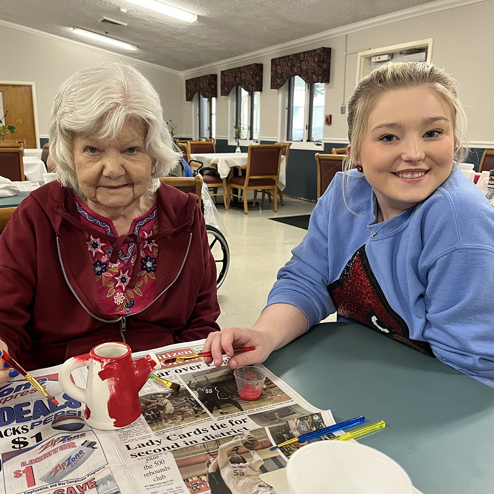 Students brighten day for nursing home residents