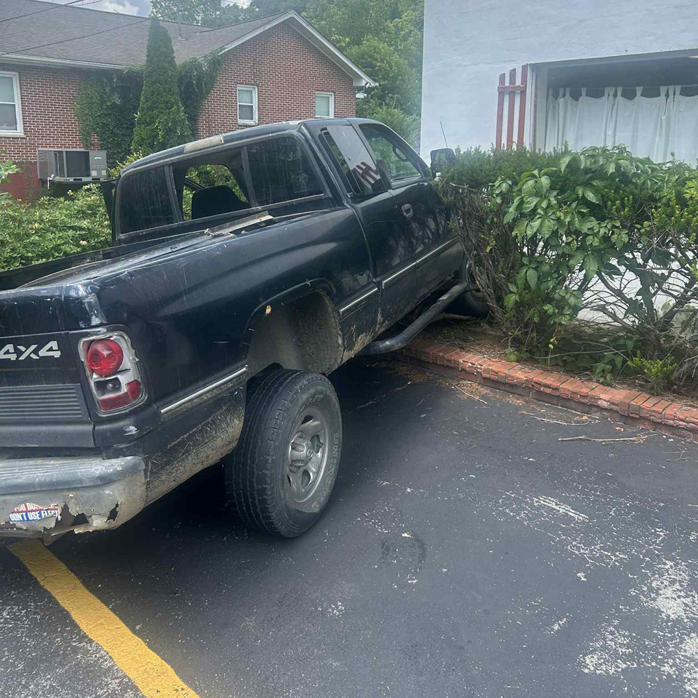 Truck versus post office