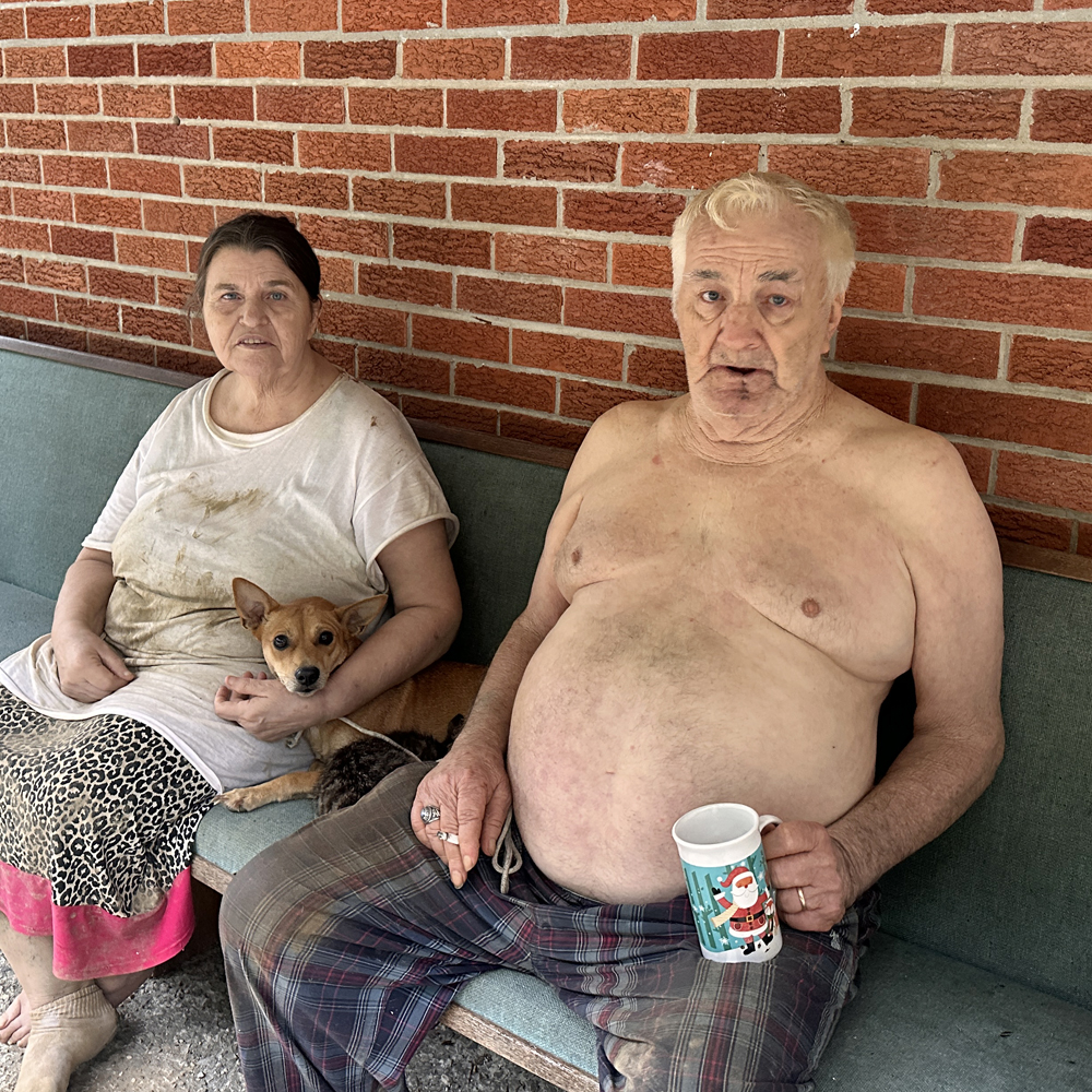 Couple flees collapsing home in the night