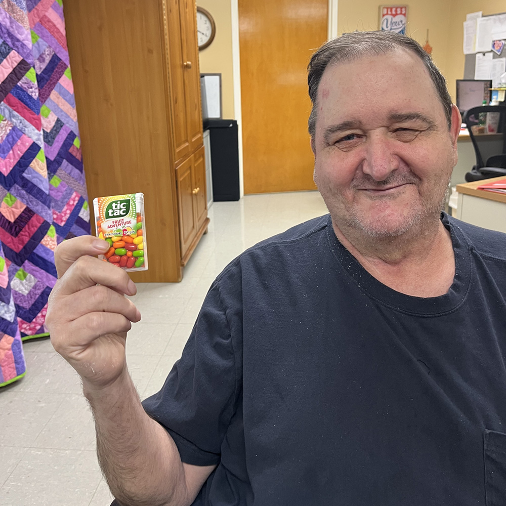 Sharing smiles and Tic Tacs