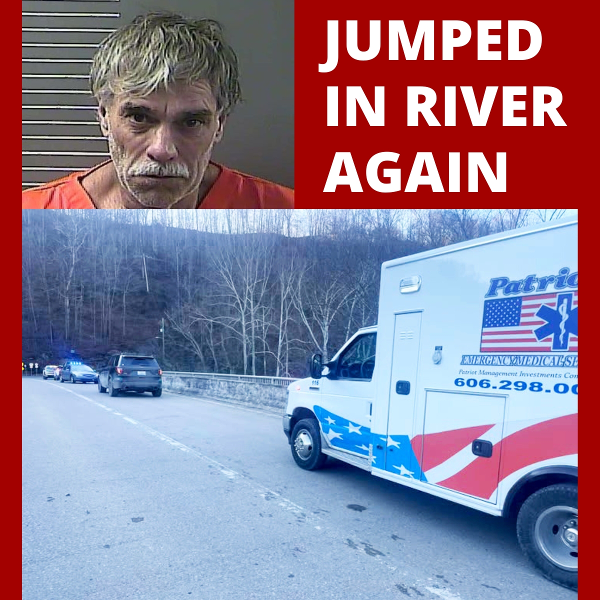 Lovely man rescued after jumping into Tug River again to escape police