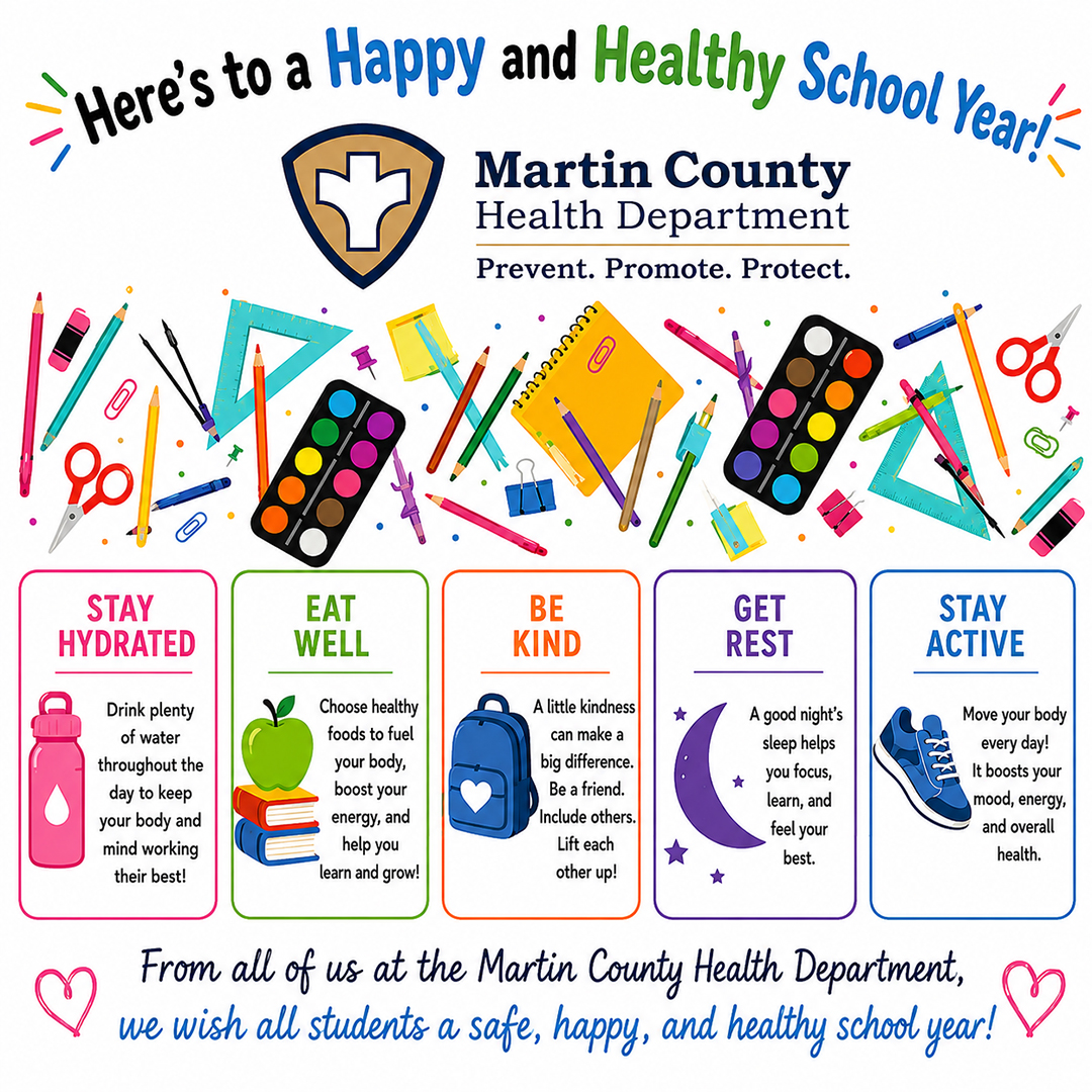 Martin County Health Department wishes students a happy, healthy school year